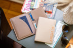 Embossed Leather Passport Holder - Custom Name Travel Wallet, Company Corporate Business Retiree Gifts, Personalized Wedding Travel Gift