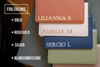 Embossed Leather Passport Holder - Custom Name Travel Wallet, Company Corporate Business Retiree Gifts, Personalized Wedding Travel Gift