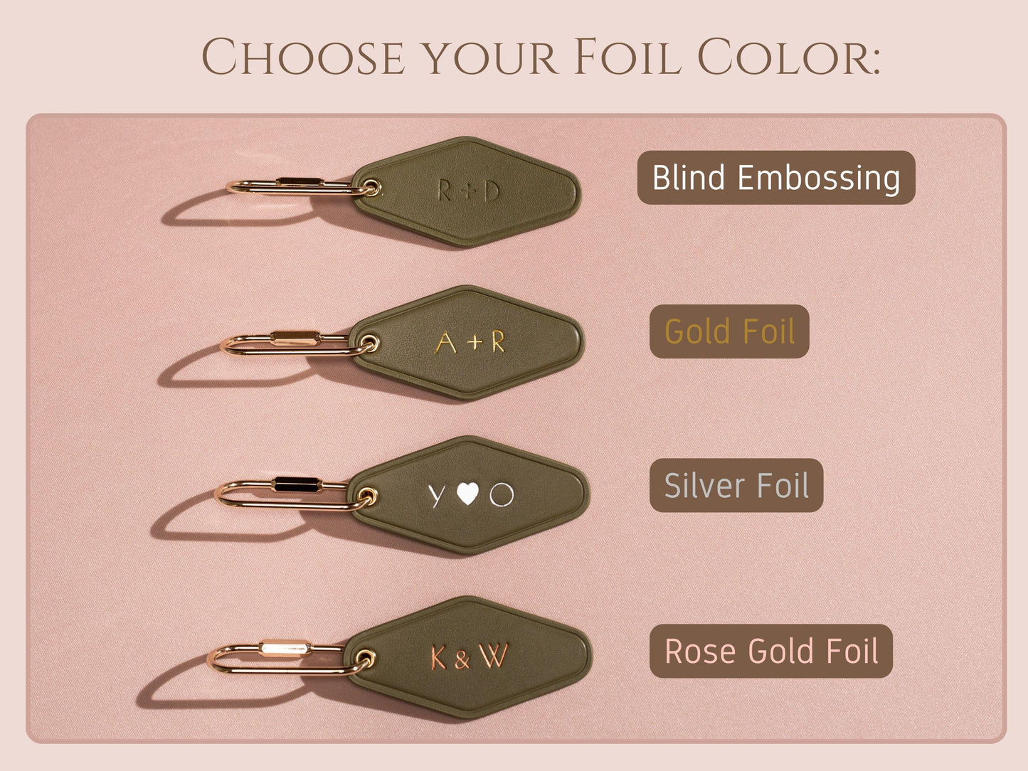 Embossed Diamond Leather Keychain (Symbols) - Mother's Day, modern key chain fob, motel keychain, travel keychain, gift from kids