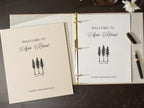 Rental 3 Ring Linen Binder (Design 2) - Refillable Welcome Book, DIY Blank Binder, Guest Information Airbnb Cabin, Rental Guestbook