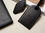 Embossed Monogram Leather Passport Holder, Luggage tag, Diamond Keychain (3 pcs Set) - Gift for wife, bride, honeymoon, 3rd anniversary