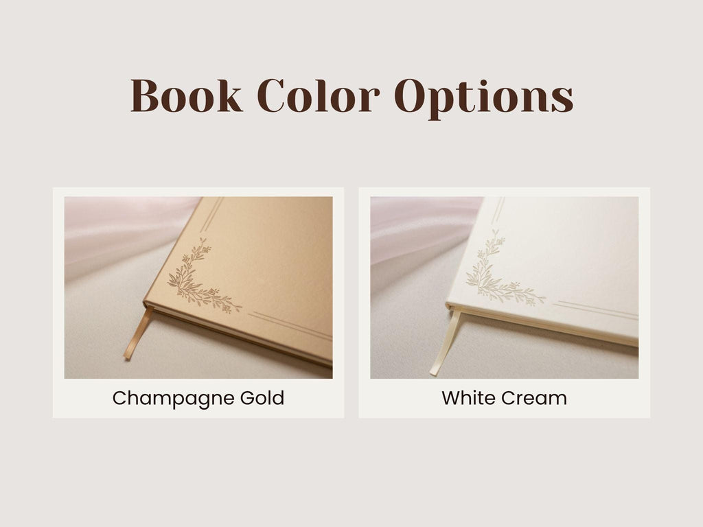 Floral Frame Funeral Guest Book (Design 1) - Personalized Celebration of Life Guestbook MemorIal Service Book of Condolence Memory Table