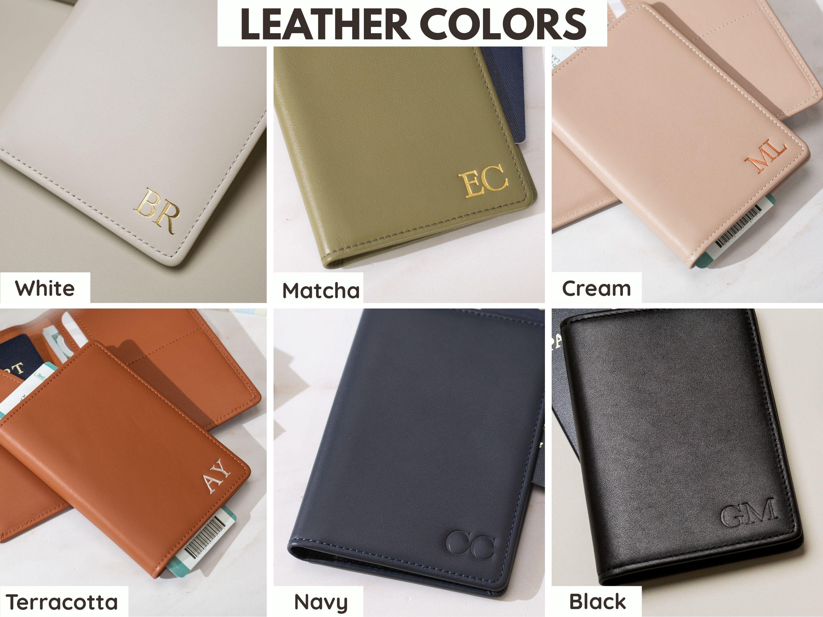 Embossed Monogram Leather Passport Holder, Luggage tag, Diamond Keychain (3 pcs Set) - Gift for wife, bride, honeymoon, 3rd anniversary