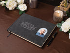 Funeral Guest Book with Photo Cover (Black - Design 4) - Celebration of Life, Memorial Service Book, Gift for Loss of Loved One