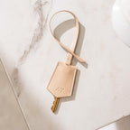 Embossed Leather Clochette (XS Initials) - Bell Key holder personalized bag tag purse charm tote accessory custom monogrammed gift for her