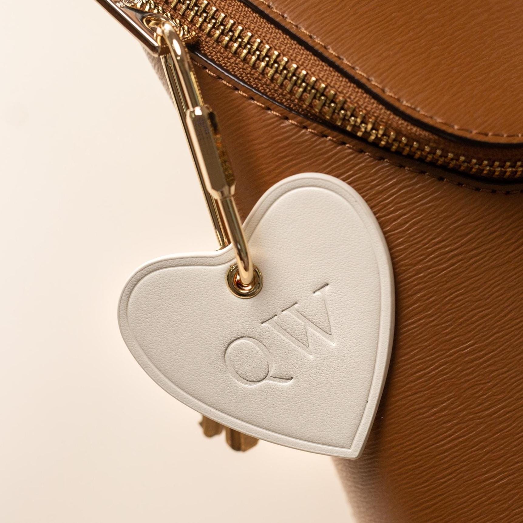 Embossed Heart Leather Keychain - genuine leather, modern key rings, custom cute personalized monogrammed key chain gift, girlfriend wife