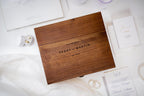 Wood Storage Box w/ Hinge Lid (D10) - Engraved Wedding Keepsake Memory Box Wedding Photos Cards, Engagement Gift, Anniversary Gift Couples