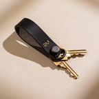 Embossed Leather Strap Keychain (XS Initials) - Custom Key Ring Holder, Personalized Leather Gift, Slim Keyholder, Handheld