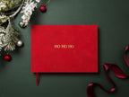 Embossed Holiday Memory Book - 11.5 x 8.5 Custom Blank Book, Personalized Keepsake, Christmas Cards Through the Years, Family Album, Red