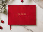 Embossed Holiday Memory Book - 11.5 x 8.5 Custom Blank Book, Personalized Keepsake, Christmas Cards Through the Years, Family Album, Red