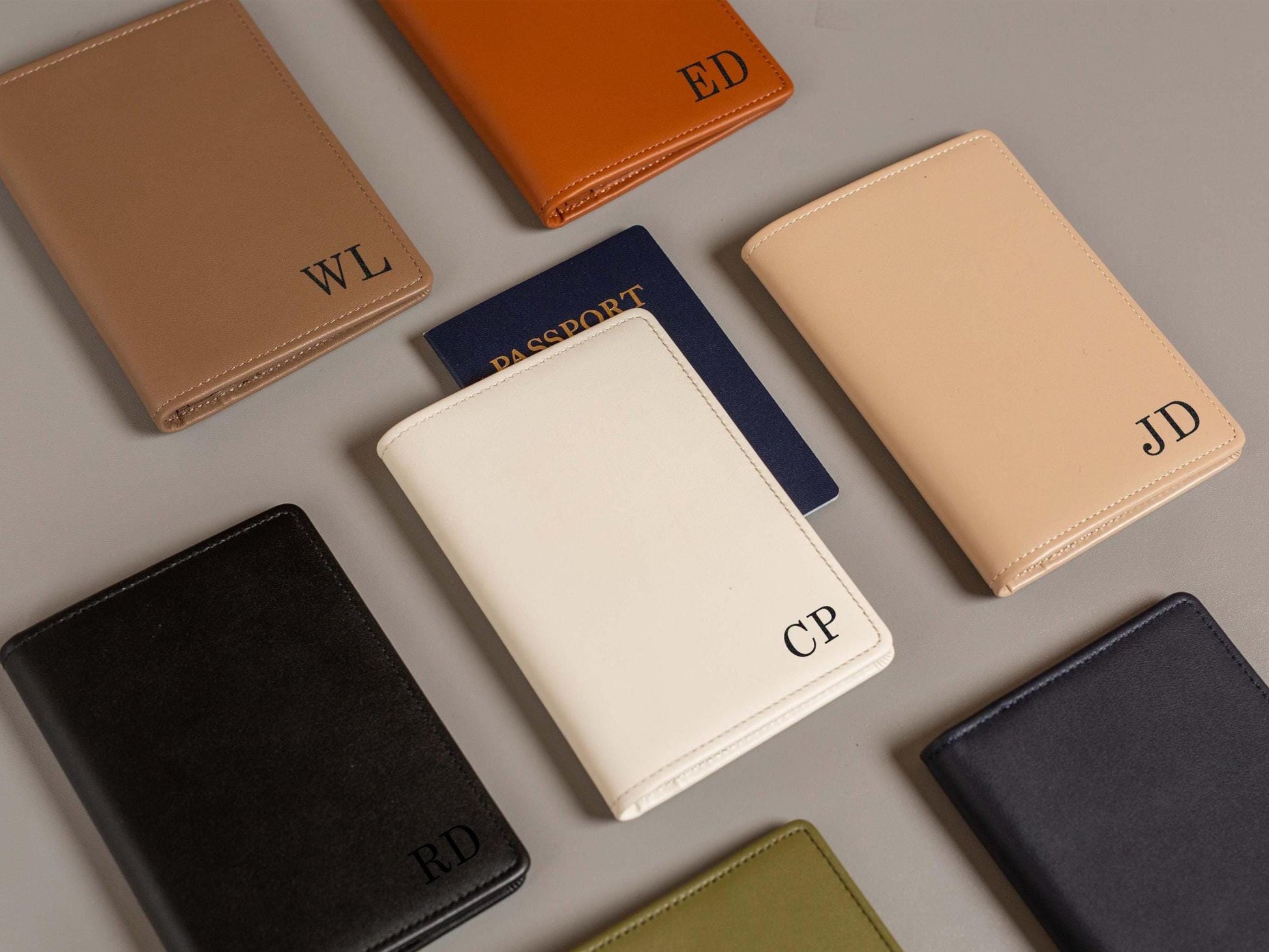 Nappa Passport Holder - Engraved Custom Name Message Genuine Leather Anniversary Gift Business Traveler Best Friend College Study Abroad