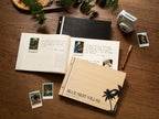 Wooden Luxe Photo Guest Book (D5) - 11.5x8.5 DIY Custom Airbnb Home Vacation Rental Instax Polaroid Instant Prints Signing Memory Scrapbook