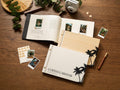 Wooden Luxe Photo Guest Book (D5) - 11.5x8.5 DIY Custom Airbnb Home Vacation Rental Instax Polaroid Instant Prints Signing Memory Scrapbook