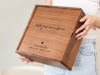 10x10 Walnut Memory Box (D4) - Custom Engraved In Loving Memory Memorial, Keepsakes of a Loved One, Bereavement Funeral Celebration of Life
