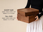 10x10 Walnut Memory Box (D1) - Custom Engraved Wedding Memories Trunk Photos Cards Storage Couples Gift Engagement Anniversary 2025 Keepsake