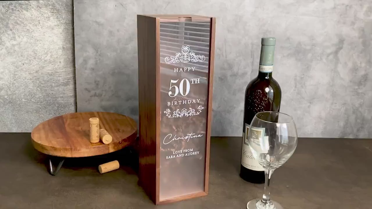 Acrylic Lid Wine Box - Custom Corporate Logo Wine Gift Box