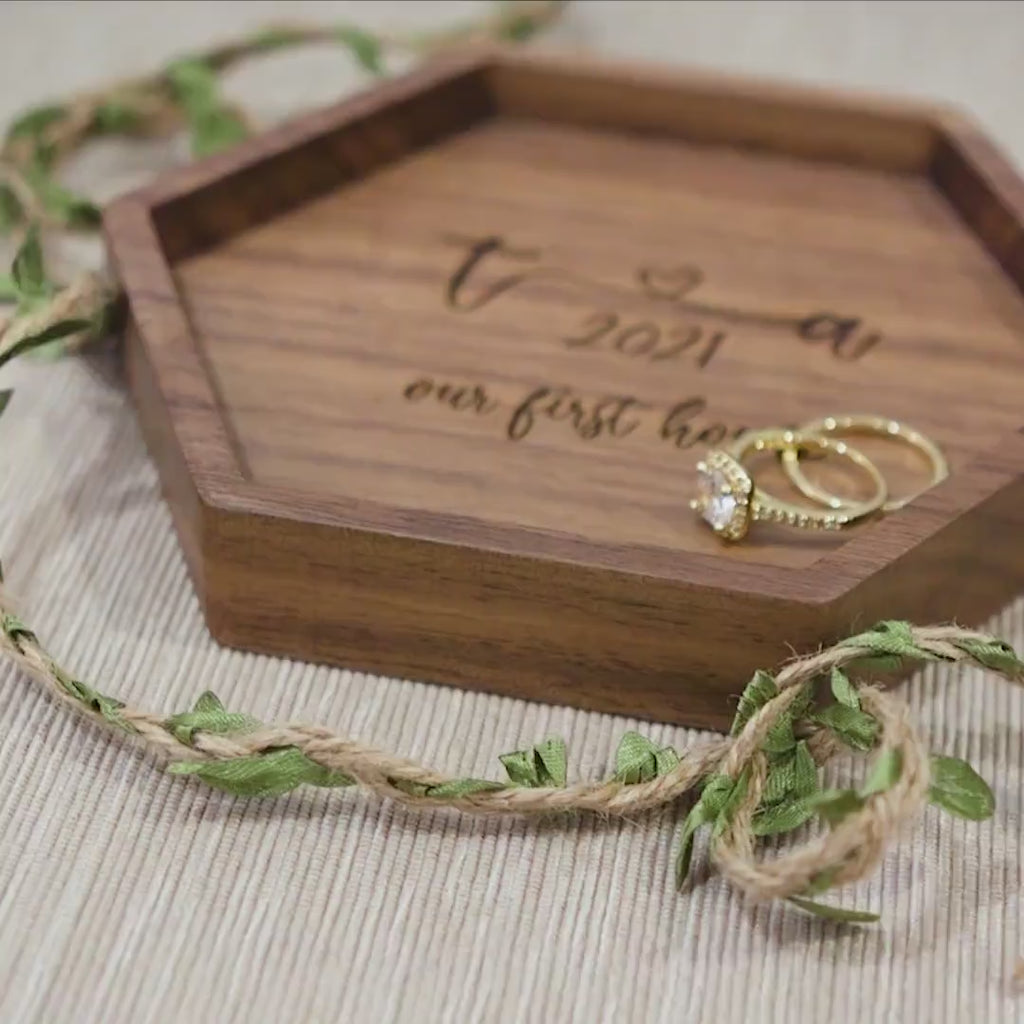 Hexagon Wood Tray