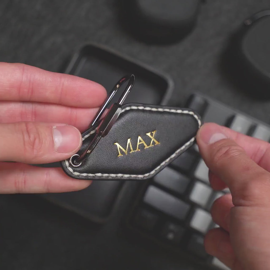 Embossed Diamond Leather Keychains (Name)