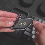 Embossed Diamond Leather Keychains (Name)