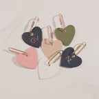 Embossed Heart Leather Keychain