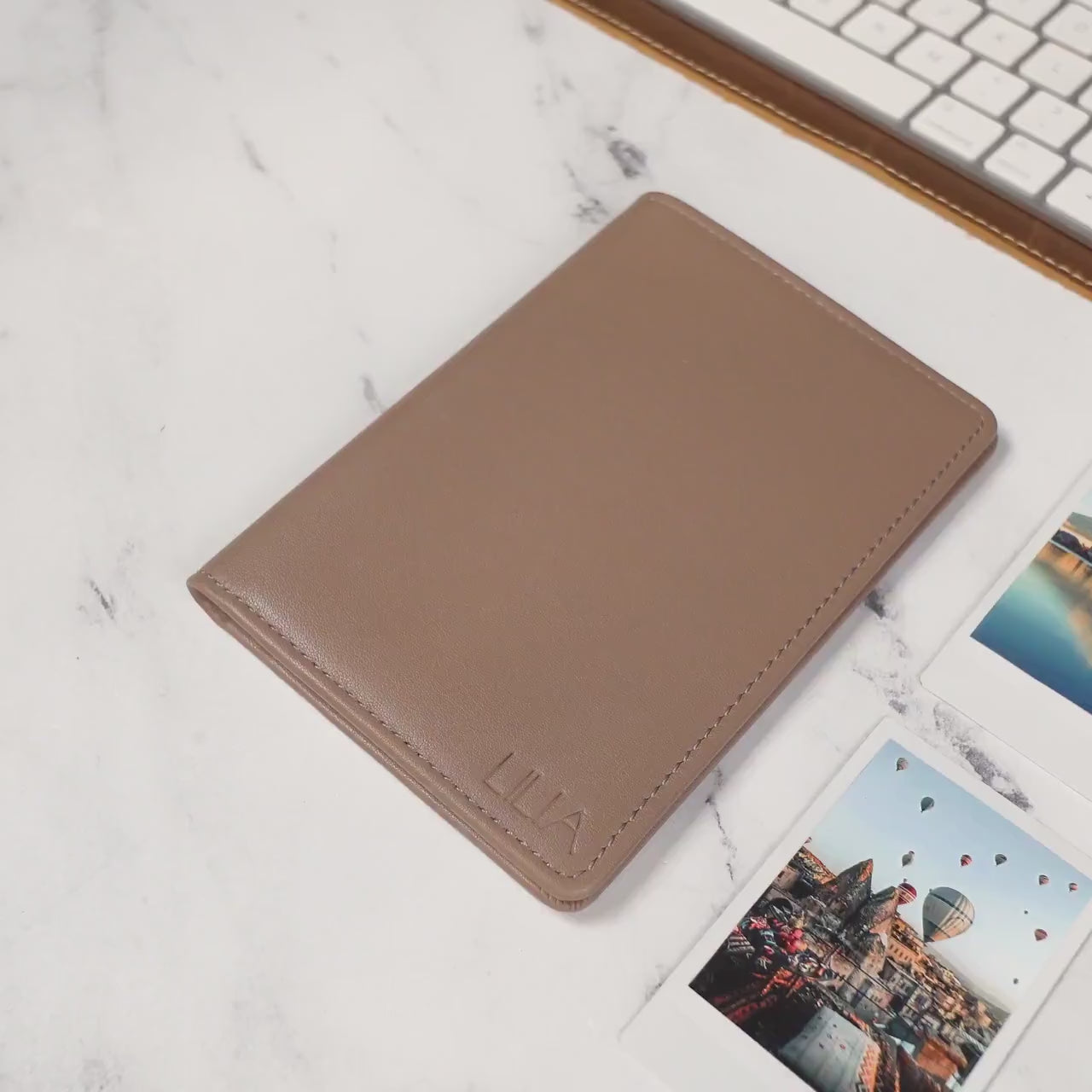 Embossed Leather Passport Holder