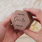 Hexagon Mini Flip Wood Ring Box