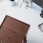 10x10 Walnut Memory Box (D3) Custom Pet Storage Box – Pet Keepsake Gift