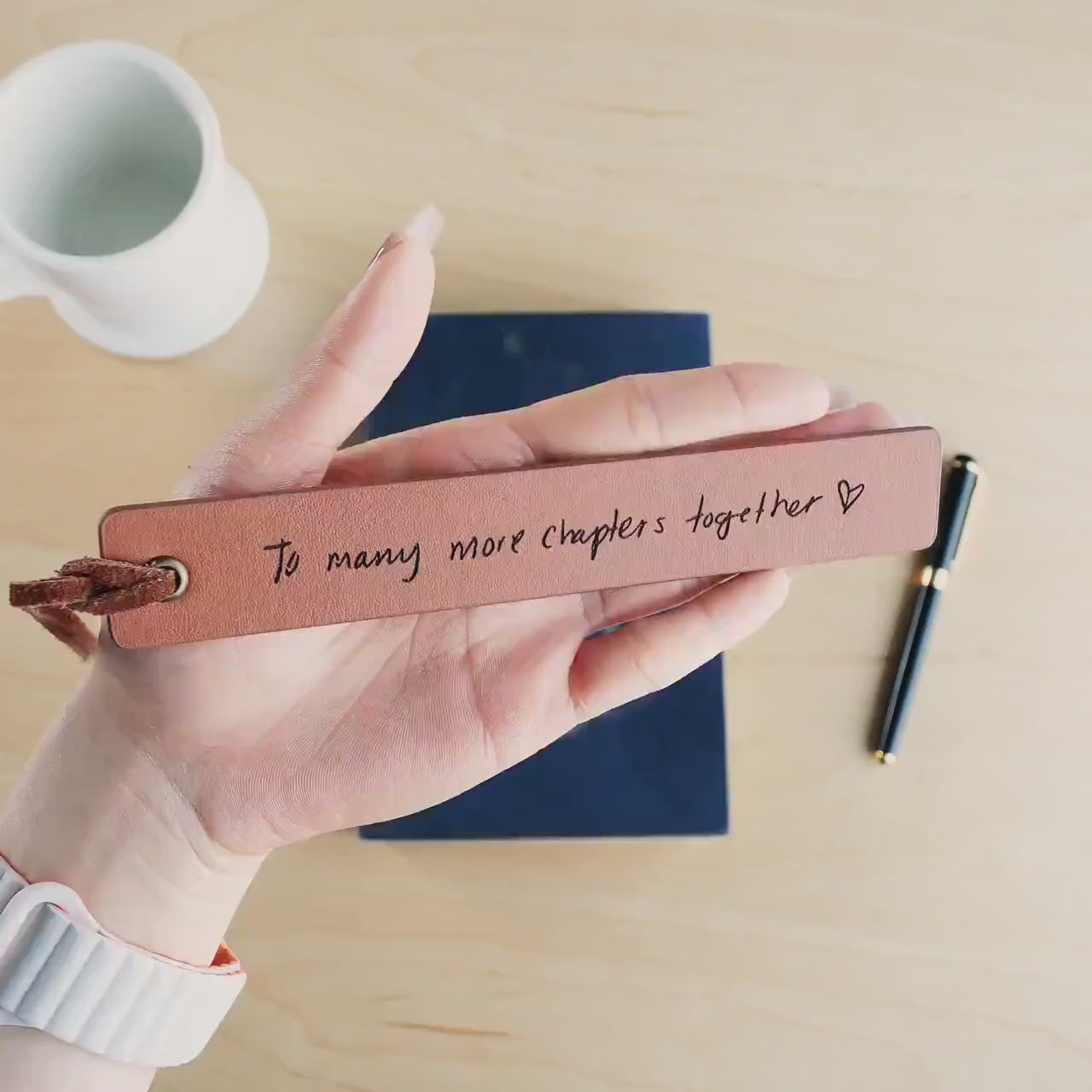 Engraved Leather Bookmark