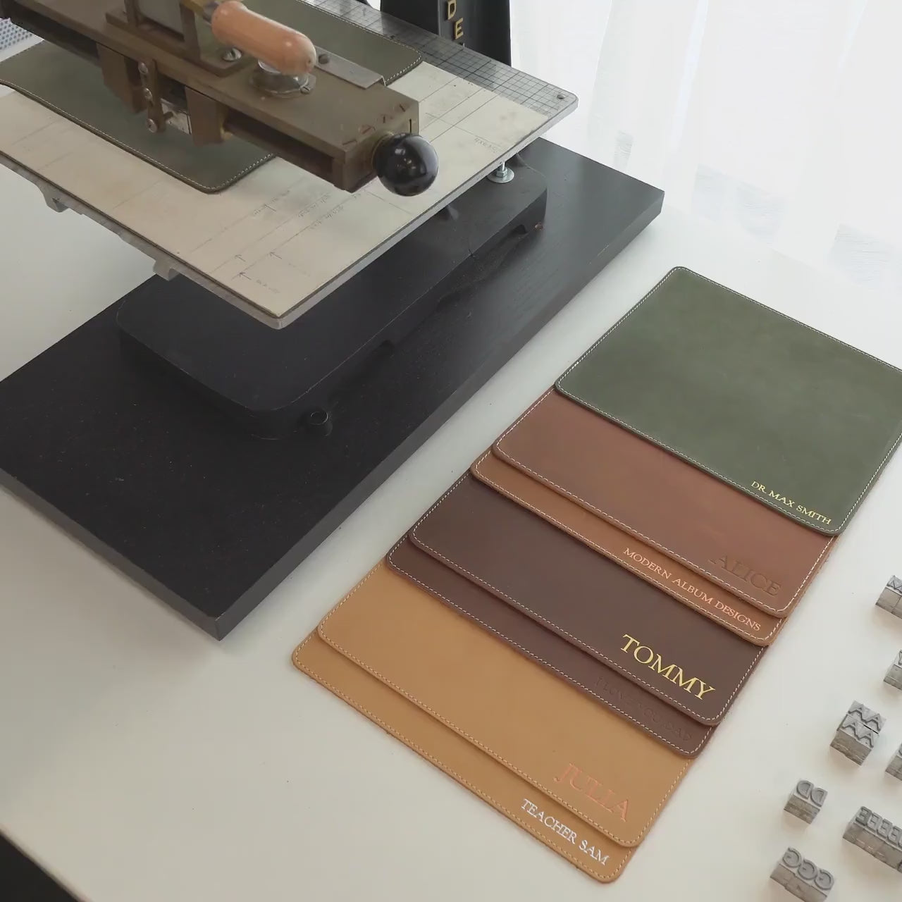 Embossed Genuine Leather Mouse Pad