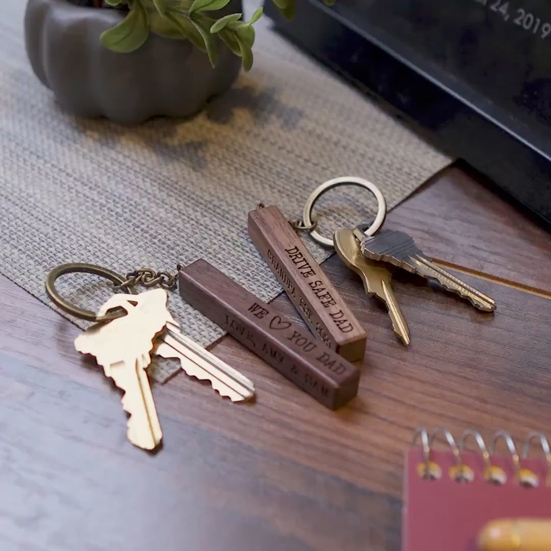Wood Bar Key Chain
