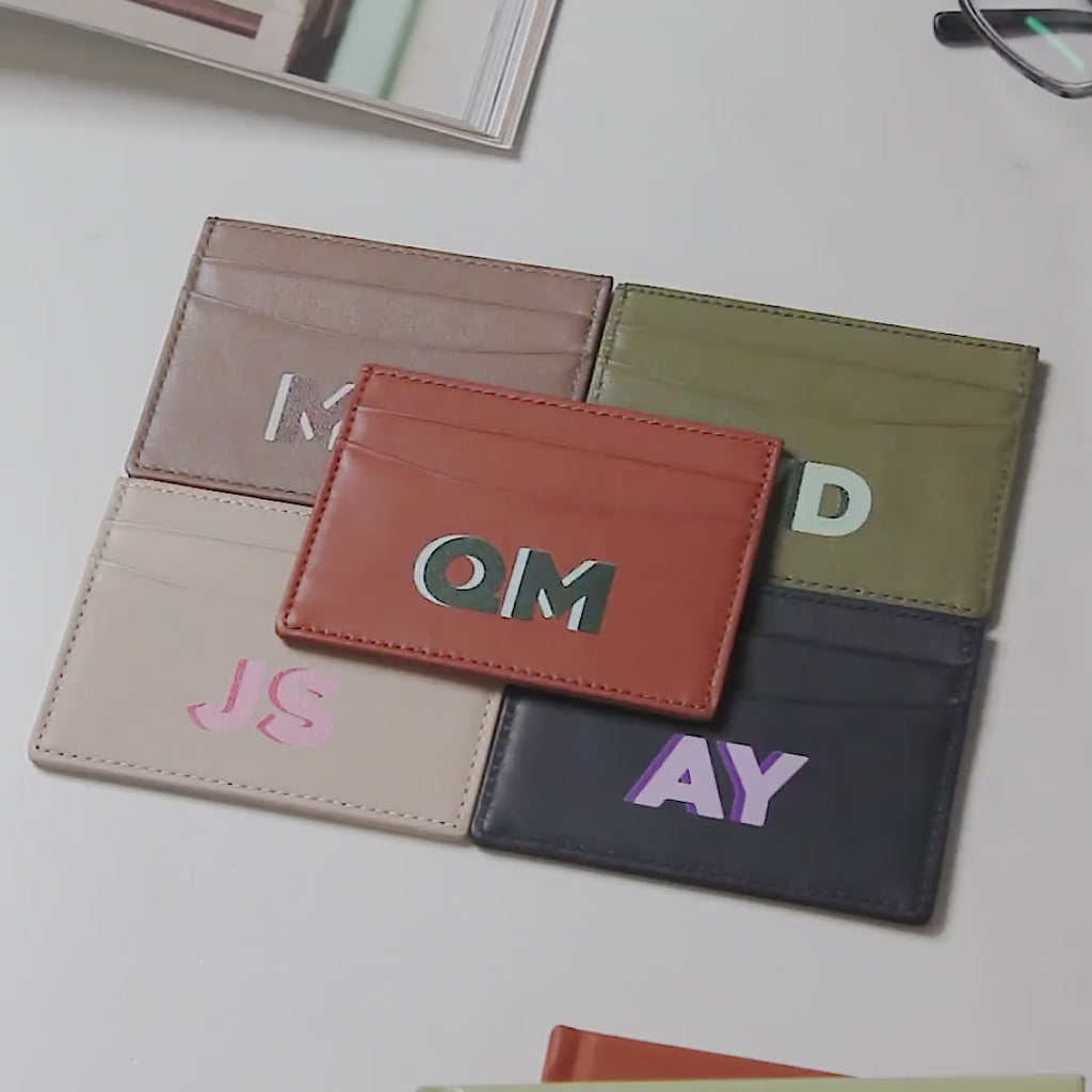 Personalized Leather Card Holder (Center)