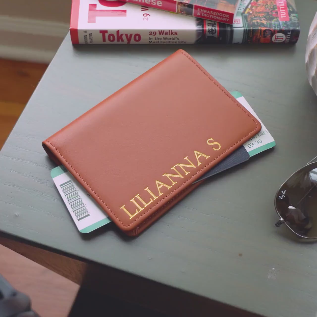 Embossed Name Passport Holder-  Anniversary Gift for Him &  Her