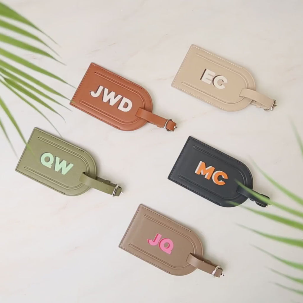 Personalized Monogram Leather Luggage Tag - Bridesmaid Gifts