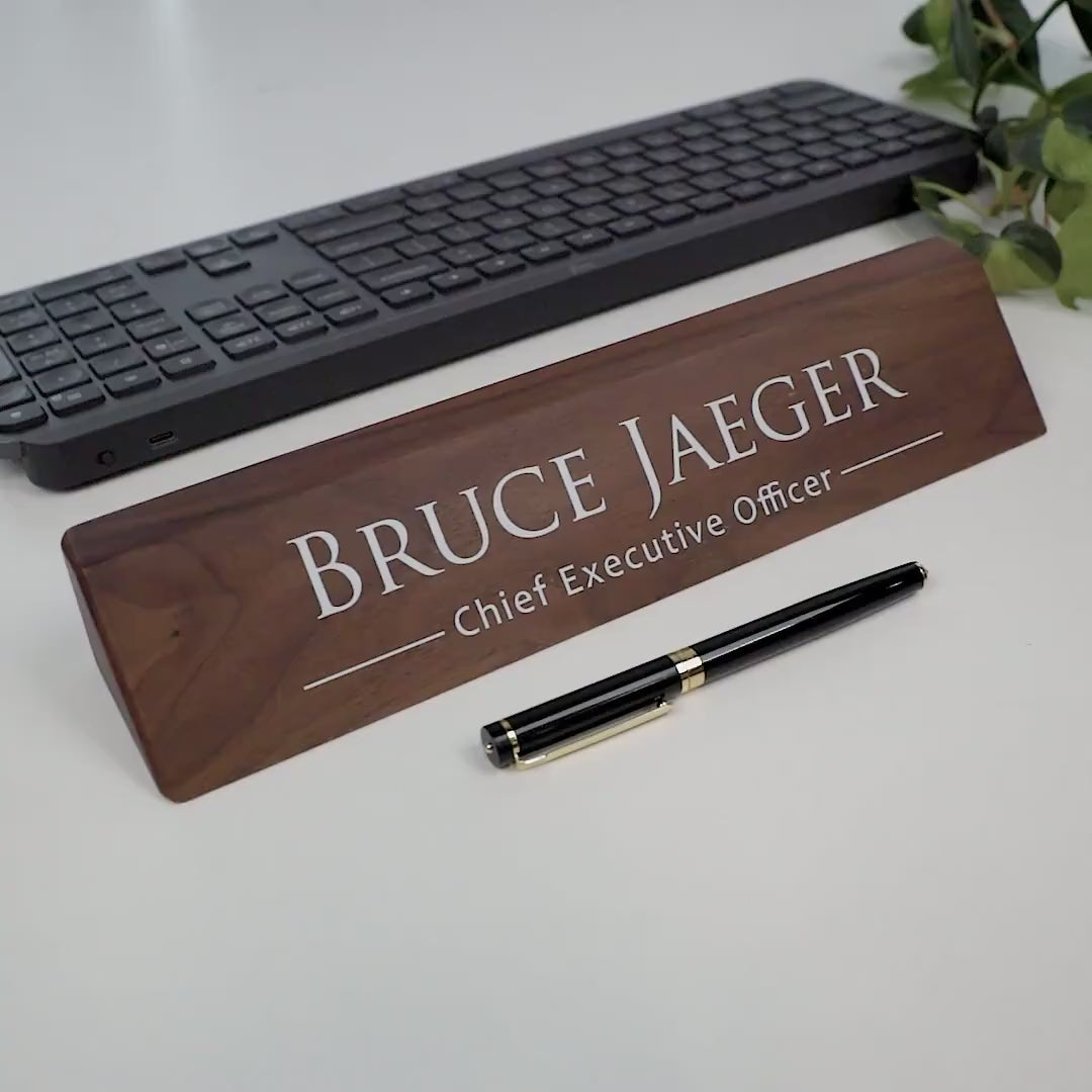 Wood Name Block (White Print 11.75")