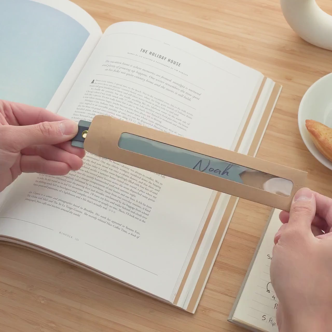 Personalized Leather Bookmark w/ Loop (Design 3)