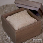 Square Walnut Watch Gift Box & Pillow Only (Watch NOT Included)