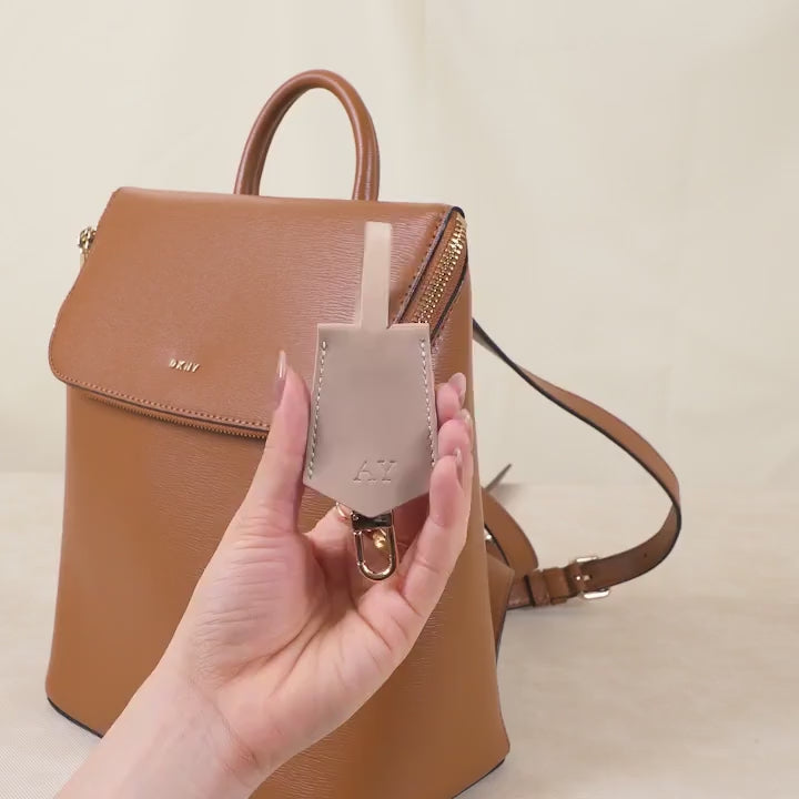 Embossed Leather Clochette (XS Initials)