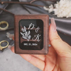 Triple Flip Wood Ring Box with Glass Lid