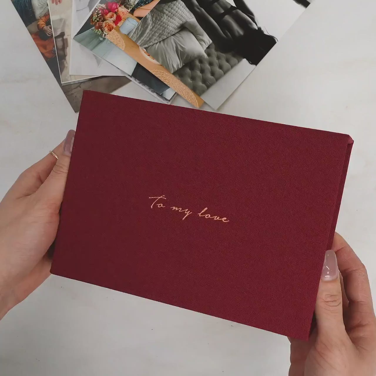 5x7" Boudoir Linen Photo Box