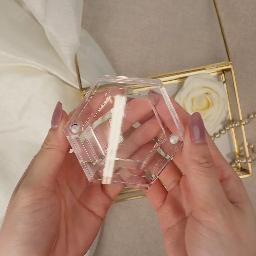 Clear Hexagon Ring Box