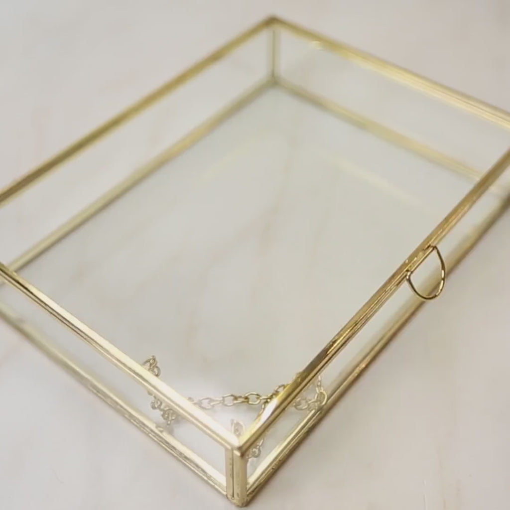 5x7" Gold Glass Photo Box - Mom & Daughter Picture Keepsake Box