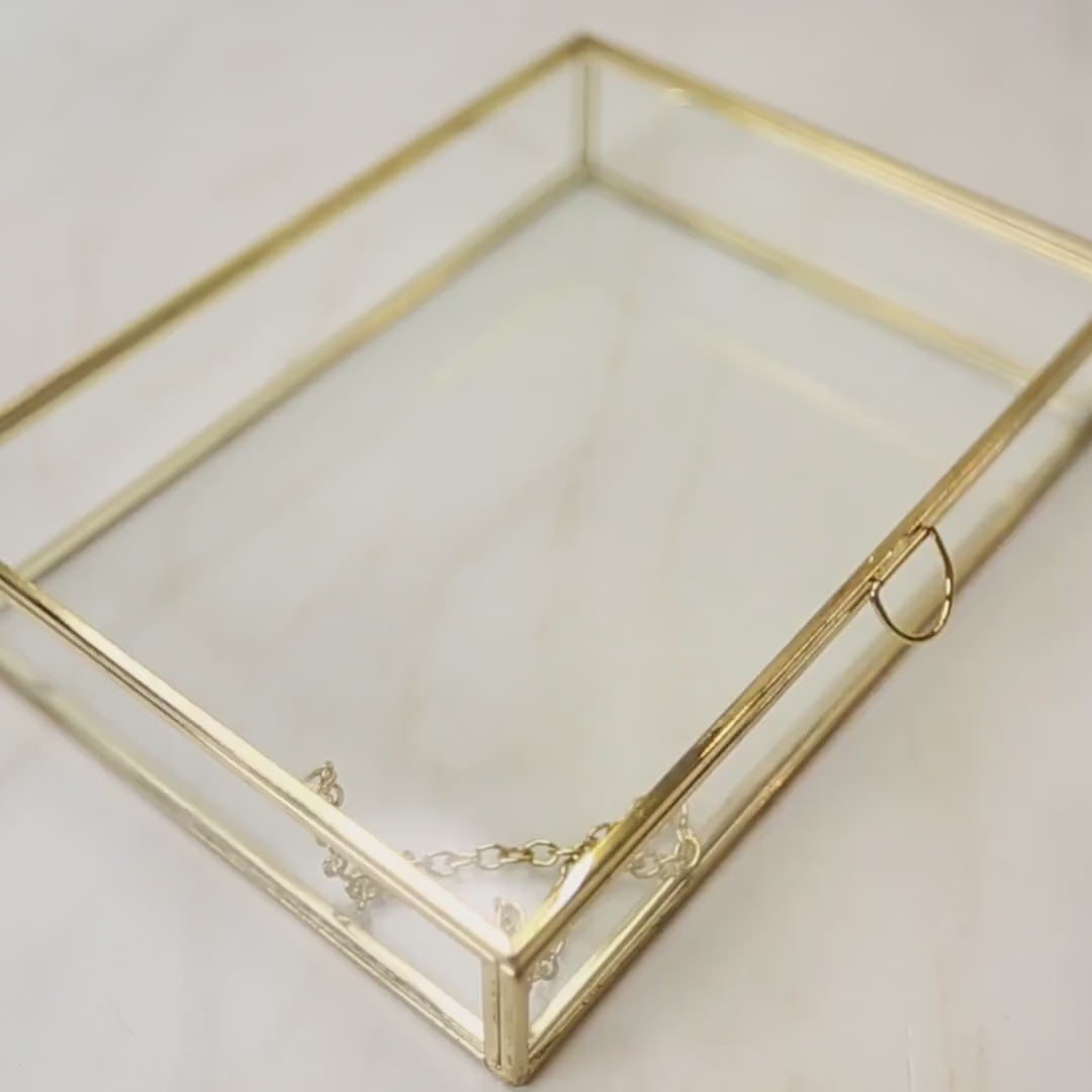 5x7" Gold Glass Photo Box - Mom & Daughter Picture Keepsake Box