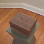 Engraved Monogram Wooden Box – Wedding Memory Box