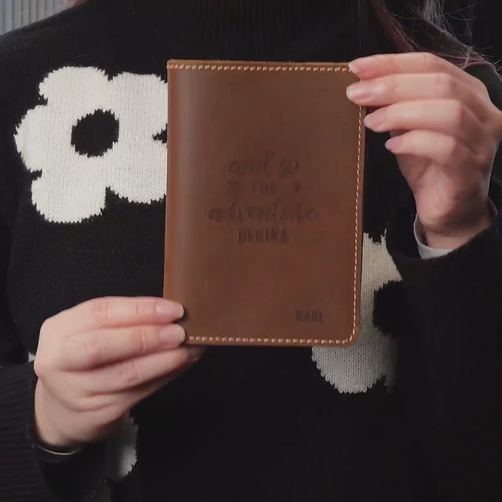 Engraved Leather Passport Holder & Luggage Tag Set