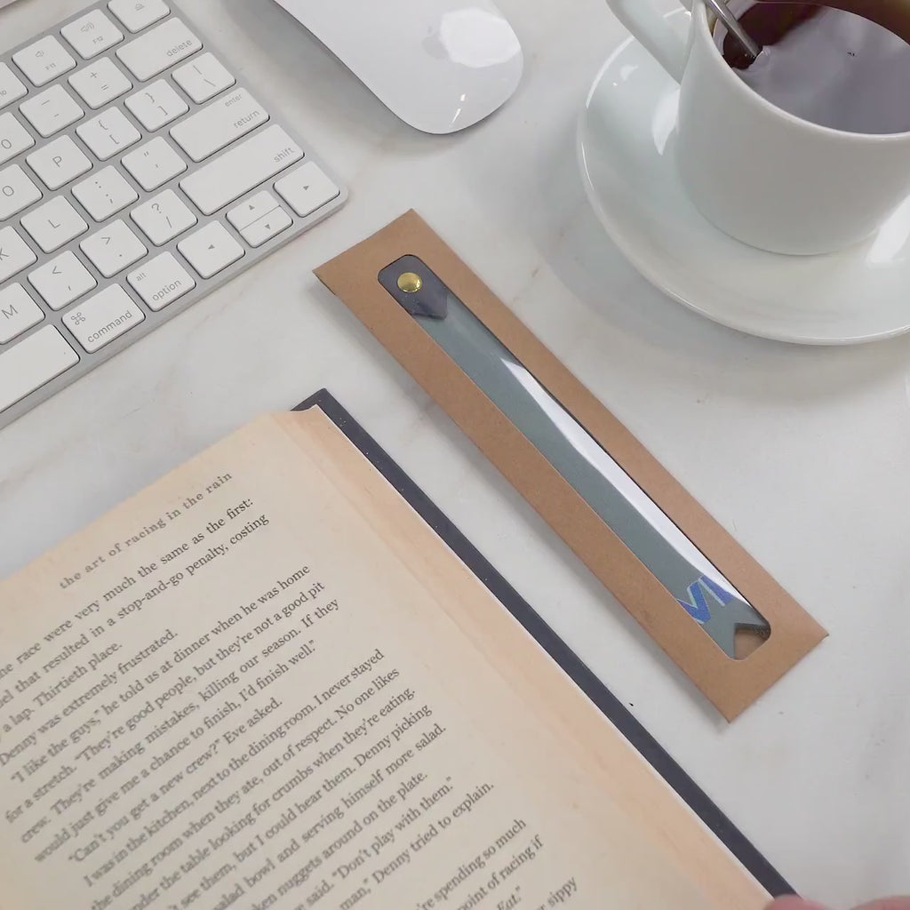 Personalized Leather Bookmark w/ Loop (Design 1)
