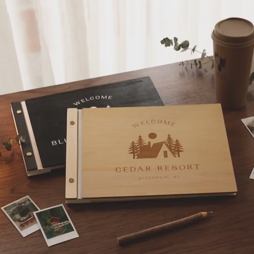 Wooden Luxe Photo Guest Book (D7)