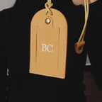 Embossed Initials Leather Luggage Tag - Destination Wedding Keepsake